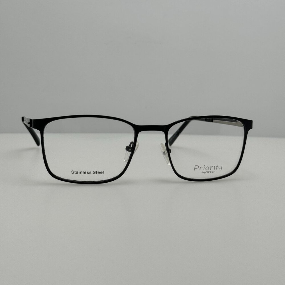 Priority Eyewear Eyeglasses Eye Glasses Frames Samson C-1 Black 55-19-140